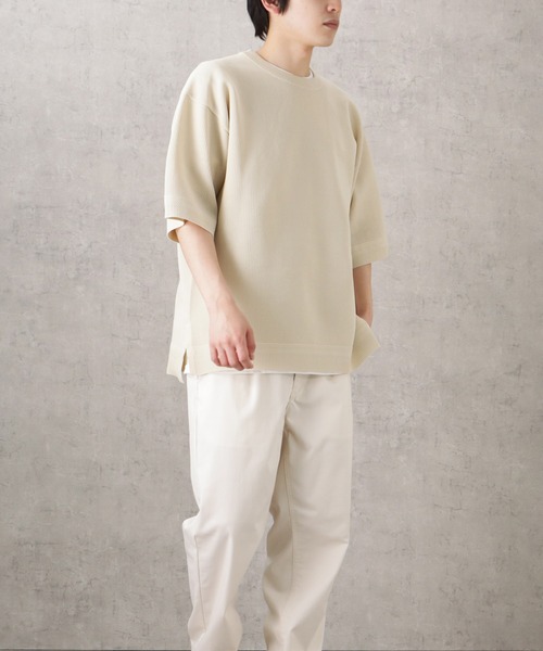 URBAN COLLECTION(アーバンコレクション)の「半袖ニット+半袖Tシャツ セット アンサンブル(Tシャツ/カットソー・メンズ・ネイビー/グリーン/ブラック/アイボリー・L/M/XL)」の15枚目の写真