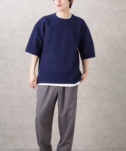 URBAN COLLECTION(アーバンコレクション)の「半袖ニット+半袖Tシャツ セット アンサンブル(Tシャツ/カットソー・メンズ・ネイビー/グリーン/ブラック/アイボリー・L/M/XL)」の14枚目の写真