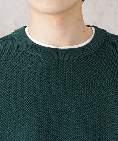URBAN COLLECTION(アーバンコレクション)の「半袖ニット+半袖Tシャツ セット アンサンブル(Tシャツ/カットソー・メンズ・ネイビー/グリーン/ブラック/アイボリー・L/M/XL)」の13枚目の写真