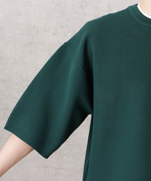 URBAN COLLECTION(アーバンコレクション)の「半袖ニット+半袖Tシャツ セット アンサンブル(Tシャツ/カットソー・メンズ・ネイビー/グリーン/ブラック/アイボリー・L/M/XL)」の9枚目の写真