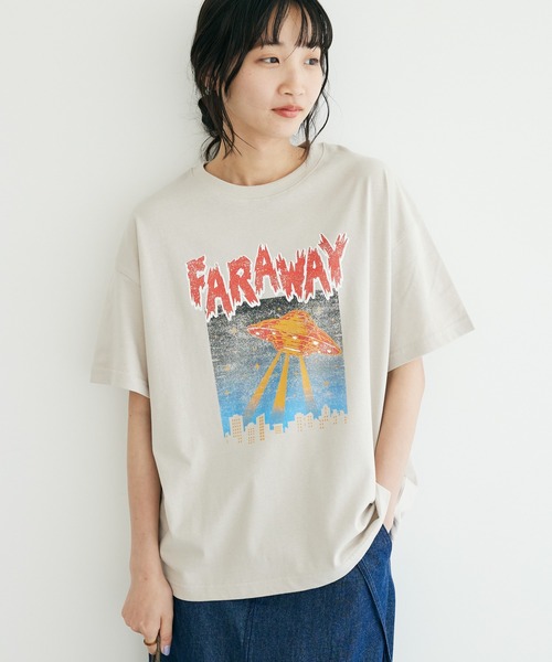 CRAFT STANDARD BOUTIQUE（クラフトスタンダードブティック）の「ロックTee　◆（Tシャツ/カットソー・レディース・ホワイト/チャコールグレー/グレイッシュベージュ・M/L）」の3枚目の写真