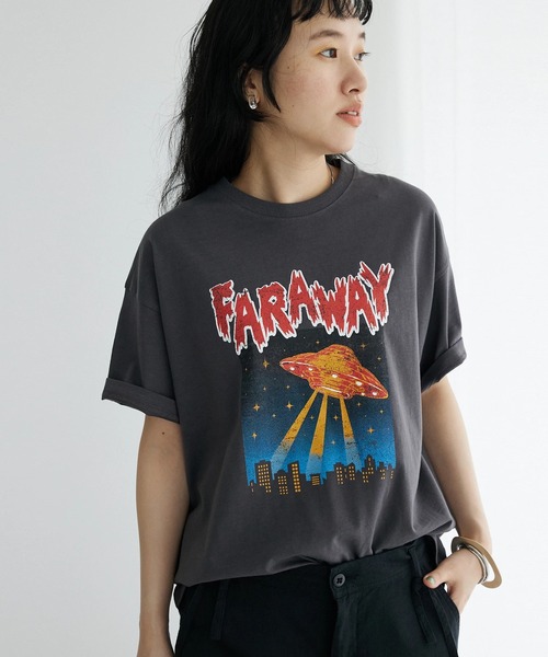 CRAFT STANDARD BOUTIQUE（クラフトスタンダードブティック）の「ロックTee　◆（Tシャツ/カットソー・レディース・ホワイト/チャコールグレー/グレイッシュベージュ・M/L）」の2枚目の写真