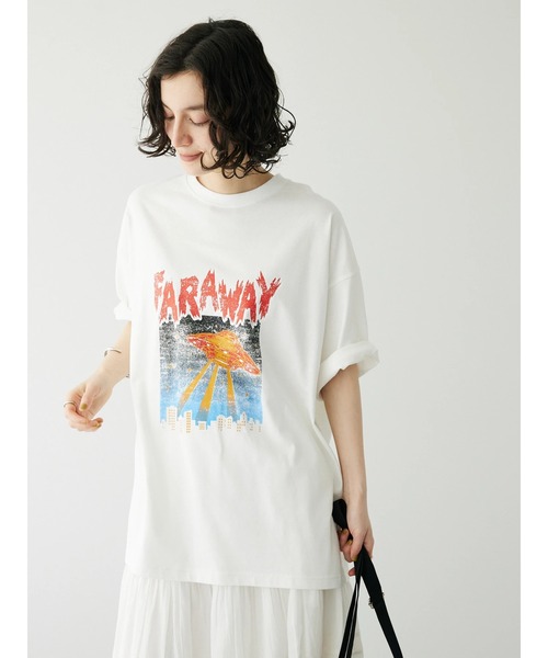 CRAFT STANDARD BOUTIQUE（クラフトスタンダードブティック）の「ロックTee　◆（Tシャツ/カットソー・レディース・ホワイト/チャコールグレー/グレイッシュベージュ・M/L）」の4枚目の写真