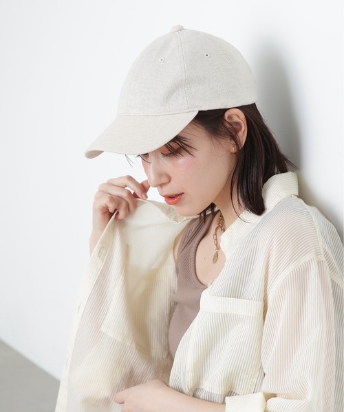 N.(N. Natural Beauty Basic)(エヌエヌナチュラルビューティーベーシック)の「麻混キャップ(キャップ・レディース・ブラック/ライトベージュ・フリ-)」の7枚目の写真