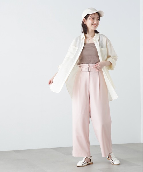 N.(N. Natural Beauty Basic)(エヌエヌナチュラルビューティーベーシック)の「麻混キャップ(キャップ・レディース・ブラック/ライトベージュ・フリ-)」の4枚目の写真