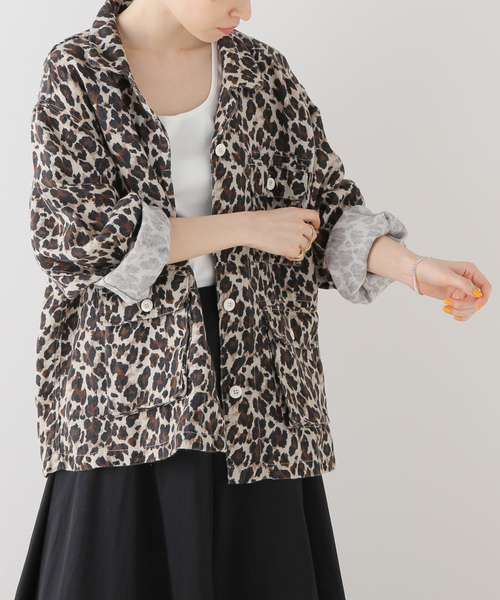 FRAMeWORK（フレームワーク）の「レオパードカバーオール（ブルゾン・レディース・マスタード・FREE）」の5枚目の写真