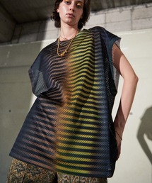 TAUPE | TAUPE/トープ/Art Motif Mesh French Sleeve TEE(Tシャツ/カットソー)