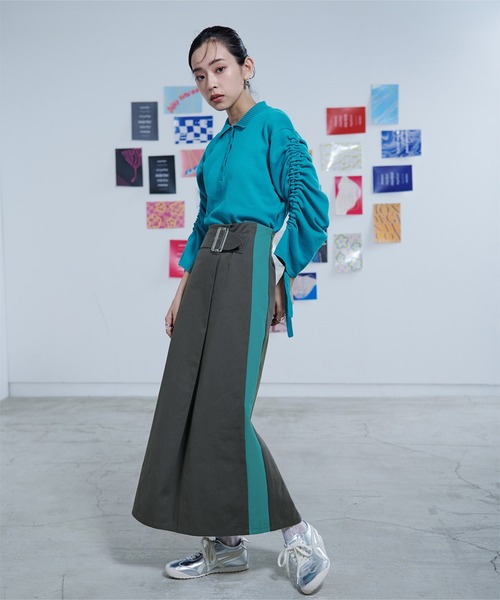 miette（ミエット）の「フロントベルトラップスカート（スカート・レディース・ホワイト系その他/チャコール/ベージュ・FREE）」の22枚目の写真