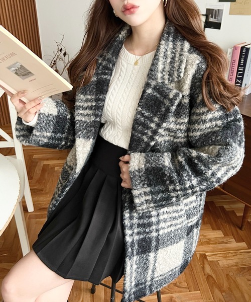 セール】フェイクリングウールルーズシルエットテーラード