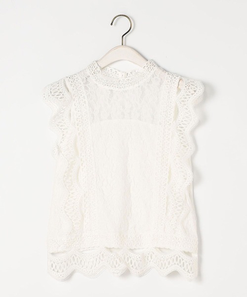 NICOLE white(ニコルホワイト)の「レースノースリーブブラウス(シャツ/ブラウス・レディース・グレー/オフホワイト/グリーン/ブラック・MEDIUM/LARGE)」の5枚目の写真