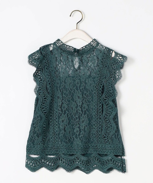 NICOLE white(ニコルホワイト)の「レースノースリーブブラウス(シャツ/ブラウス・レディース・グレー/オフホワイト/グリーン/ブラック・MEDIUM/LARGE)」の19枚目の写真