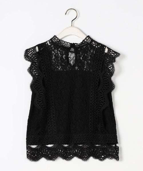 NICOLE white(ニコルホワイト)の「レースノースリーブブラウス(シャツ/ブラウス・レディース・グレー/オフホワイト/グリーン/ブラック・MEDIUM/LARGE)」の8枚目の写真