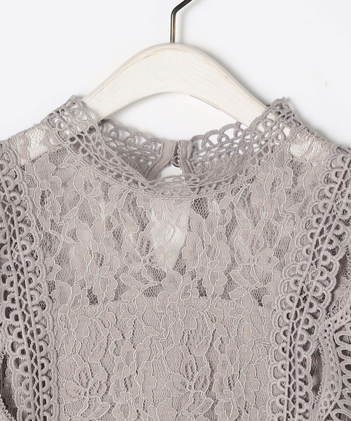 NICOLE white(ニコルホワイト)の「レースノースリーブブラウス(シャツ/ブラウス・レディース・グレー/オフホワイト/グリーン/ブラック・MEDIUM/LARGE)」の22枚目の写真