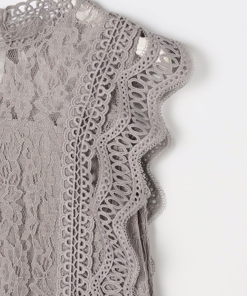 NICOLE white(ニコルホワイト)の「レースノースリーブブラウス(シャツ/ブラウス・レディース・グレー/オフホワイト/グリーン/ブラック・MEDIUM/LARGE)」の15枚目の写真