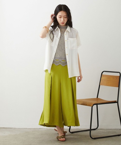 NICOLE white(ニコルホワイト)の「レースノースリーブブラウス(シャツ/ブラウス・レディース・グレー/オフホワイト/グリーン/ブラック・MEDIUM/LARGE)」の18枚目の写真