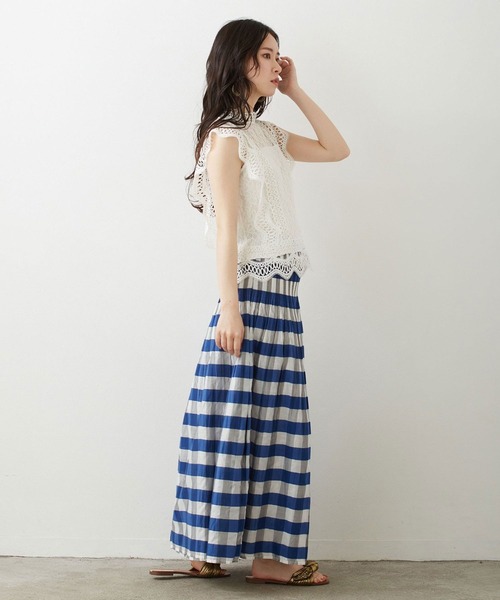 NICOLE white(ニコルホワイト)の「レースノースリーブブラウス(シャツ/ブラウス・レディース・グレー/オフホワイト/グリーン/ブラック・MEDIUM/LARGE)」の16枚目の写真