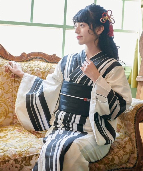 C.R.E.A.M(クリーム)の「平帯で浴衣美人に!昭和レトロなお祭り浴衣3点セット(浴衣・平帯・下駄)(浴衣・レディース・その他4/その他7/その他9/その他6/その他1/その他2/その他3/その他5/その他8・FREE)」の7枚目の写真