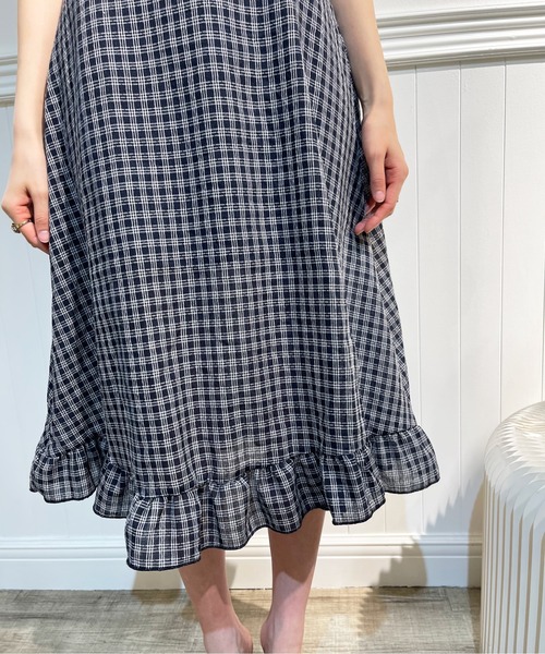 LA POMME petit(ラポミ・プチ)の「セーラーカラーギンガムチェックワンピース Sailor Collar Check One Piece(ワンピース・レディース・ブラック系その他・SMALL/MEDIUM)」の8枚目の写真