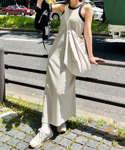 CPCM（シーピーシーエム）の「カップ付サーマルアメスリワンピース（ワンピース・レディース・グリーン系/ブラック/オフホワイト/グレー・FREE）」の2枚目の写真