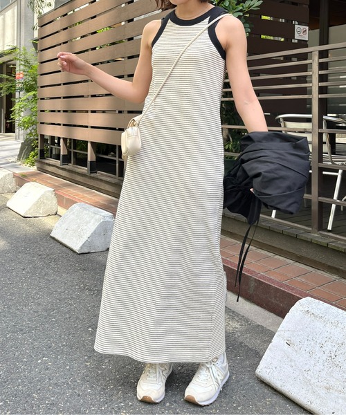 CPCM（シーピーシーエム）の「カップ付サーマルアメスリワンピース（ワンピース・レディース・グリーン系/ブラック/オフホワイト/グレー・FREE）」の5枚目の写真