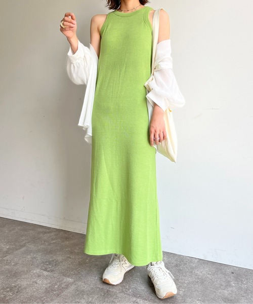 CPCM（シーピーシーエム）の「カップ付サーマルアメスリワンピース（ワンピース・レディース・グリーン系/ブラック/オフホワイト/グレー・FREE）」の14枚目の写真