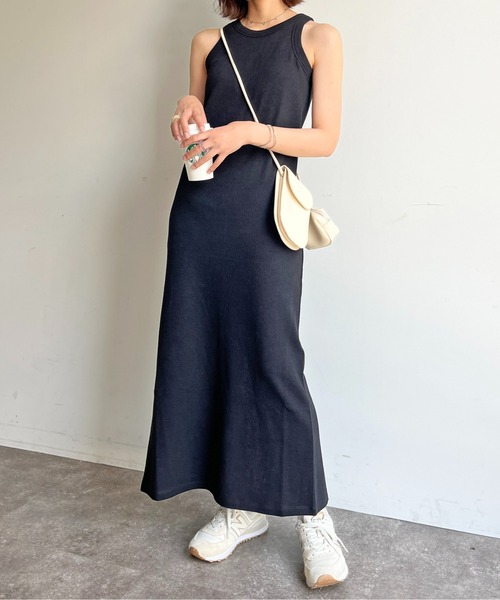 CPCM（シーピーシーエム）の「カップ付サーマルアメスリワンピース（ワンピース・レディース・グリーン系/ブラック/オフホワイト/グレー・FREE）」の6枚目の写真