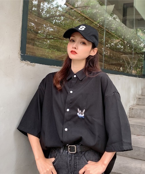 MGV(エムジーヴィー)の「ワンポイントキャットシャツ(シャツ/ブラウス・レディース・ホワイト/ブラック・MEDIUM/LARGE/X-LARGE)」の16枚目の写真