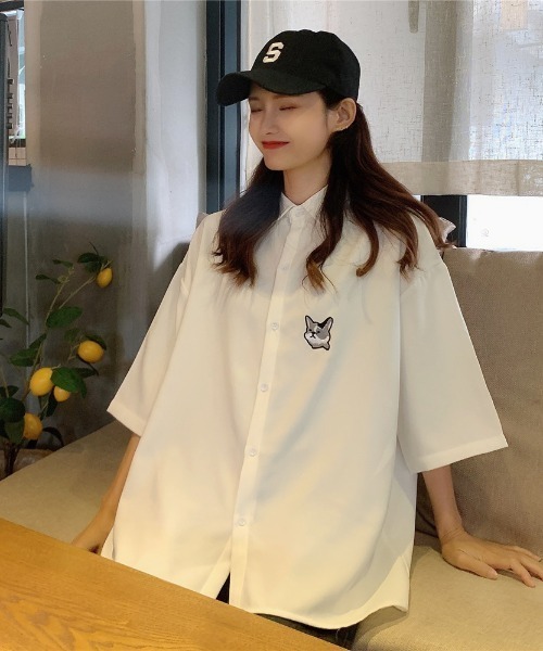 MGV(エムジーヴィー)の「ワンポイントキャットシャツ(シャツ/ブラウス・レディース・ホワイト/ブラック・MEDIUM/LARGE/X-LARGE)」の17枚目の写真