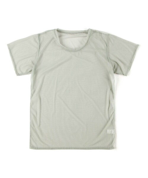 SIMONE WILD(シモーネワイルド)の「SIMONE WILD NET シアーネット クルーネックTシャツ(Tシャツ/カットソー・レディース・グリーン/ライトピンク/ライトブルー/チャコールグレー・S)」の3枚目の写真