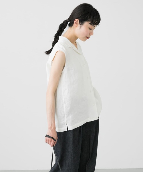 かぐれ（カグレ）の「リネンノースリーブシャツ（シャツ