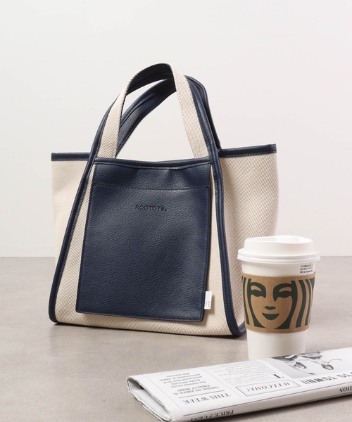 ROOTOTE(ルートート)の「ROOTOTE 異素材コンビミニトートBAG(トートバッグ・メンズ・レオパード/シルバー/ナチュラル/ローズ/ゼブラ/ブラック/ネイビー・FREE)」の4枚目の写真