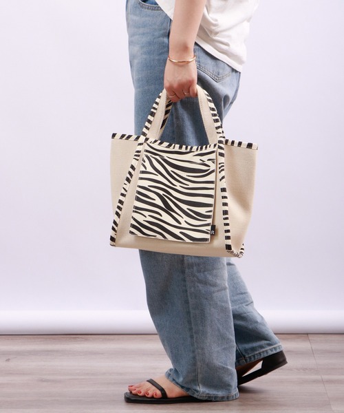 ROOTOTE(ルートート)の「ROOTOTE 異素材コンビミニトートBAG(トートバッグ・メンズ・レオパード/シルバー/ナチュラル/ローズ/ゼブラ/ブラック/ネイビー・FREE)」の7枚目の写真