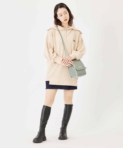 MILKFED.(ミルクフェド)の「HALF ZIP KNIT DRESS(ワンピース・レディース・ベージュ/グリーン/オフホワイト・ONE SIZE)」の14枚目の写真