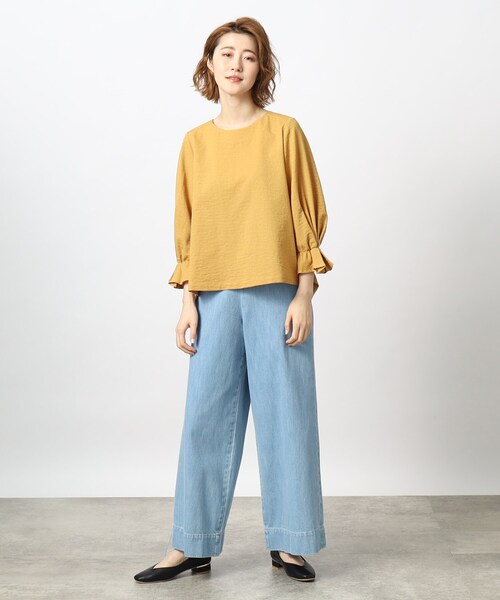 grove(グローブ)の「◆きちんと見えの麻調袖デザインブラウス!(シャツ/ブラウス・レディース・ブラック系2/イエロー/ブルー/ブラック・02/03/04/01/05)」の22枚目の写真