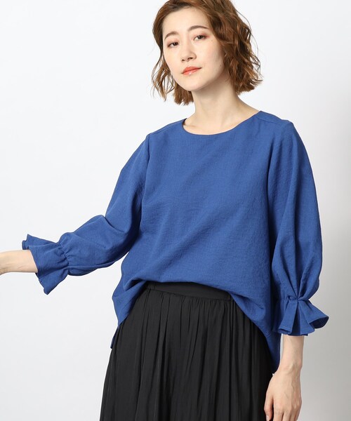 grove(グローブ)の「◆きちんと見えの麻調袖デザインブラウス!(シャツ/ブラウス・レディース・ブラック系2/イエロー/ブルー/ブラック・02/03/04/01/05)」の18枚目の写真