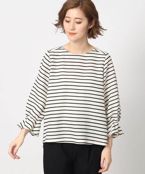 grove(グローブ)の「◆きちんと見えの麻調袖デザインブラウス!(シャツ/ブラウス・レディース・ブラック系2/イエロー/ブルー/ブラック・02/03/04/01/05)」の11枚目の写真