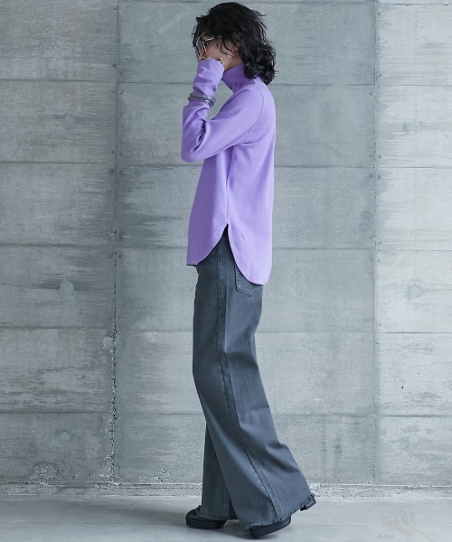 GEVS.(ジェイヴィス)の「<大きいサイズ> ハーフジップハイネックカットソー GEVS.(Tシャツ/カットソー・レディース・ブラック/パープル・L/LL/3L/4L/5L)」の18枚目の写真