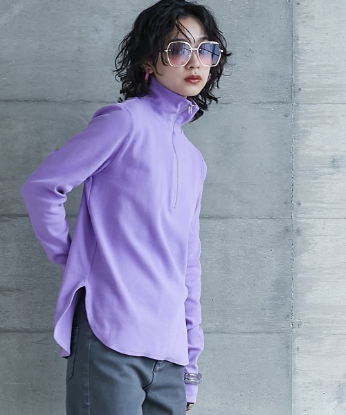 GEVS.(ジェイヴィス)の「<大きいサイズ> ハーフジップハイネックカットソー GEVS.(Tシャツ/カットソー・レディース・ブラック/パープル・L/LL/3L/4L/5L)」の22枚目の写真