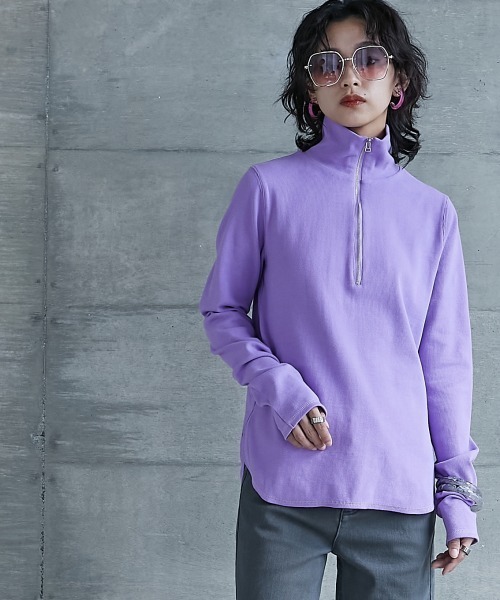 GEVS.(ジェイヴィス)の「<大きいサイズ> ハーフジップハイネックカットソー GEVS.(Tシャツ/カットソー・レディース・ブラック/パープル・L/LL/3L/4L/5L)」の15枚目の写真