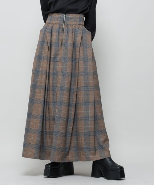 PAGEBOY（ページボーイ）の「ハイウエストチェックスカート（スカート・レディース・ブラウン系その他/ブラック系その他・FREE）」の2枚目の写真