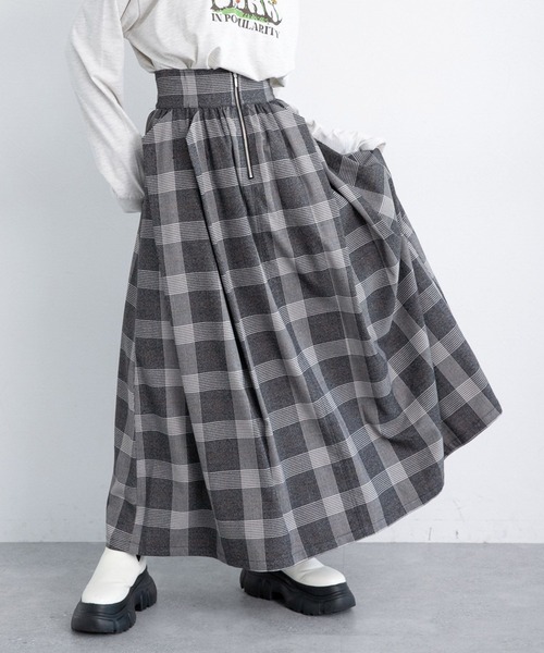 PAGEBOY（ページボーイ）の「ハイウエストチェックスカート（スカート・レディース・ブラウン系その他/ブラック系その他・FREE）」の3枚目の写真
