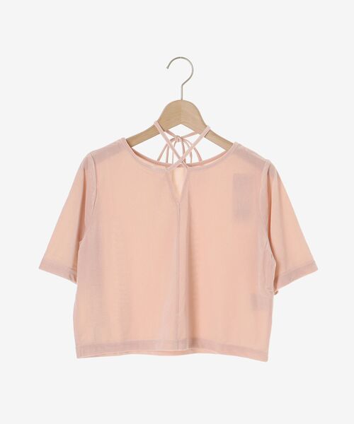 MAJESTIC LEGON（マジェスティックレゴン）の「前後2wayベロアトップス（Tシャツ/カットソー・レディース・ピンク/ブラック/アイボリー・MEDIUM）」の7枚目の写真