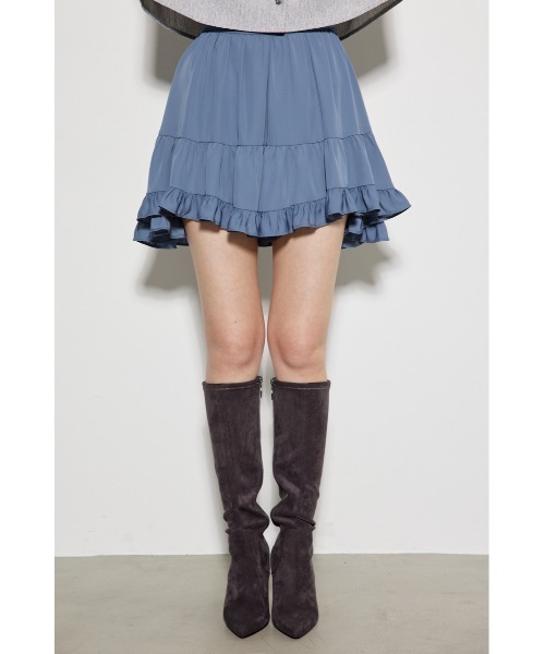 rienda（リエンダ）の「ティアードフリルショートパンツ（その他パンツ・レディース・ブラック/ブルー/グレー・SMALL/MEDIUM）」の6枚目の写真