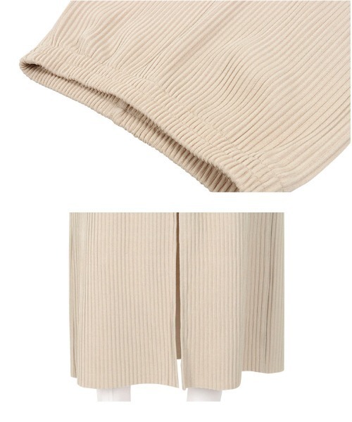 KOBE LETTUCE（コウベレタス）の「セルフカットできる バックスリットリブタイトスカート（スカート・レディース・アイボリー/グリーン/ライトグレー/レッド/ブラック/グレイッシュベージュ/チャコールグレー/ブラウン・M/L/XL）」の10枚目の写真