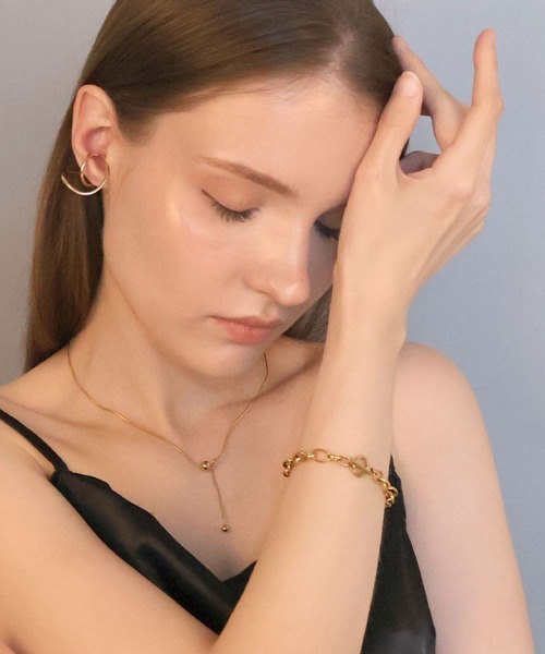 CEMONEMO（セモネモ）の「【金属アレルギー対応】 ミックスチェーン マンテルブレスレット / サージカルステンレス 316L（ブレスレット・レディース・ゴールド/シルバー・FREE）」の8枚目の写真