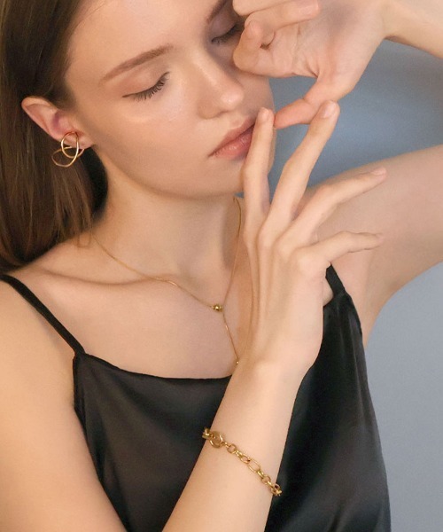CEMONEMO（セモネモ）の「【金属アレルギー対応】 ミックスチェーン マンテルブレスレット / サージカルステンレス 316L（ブレスレット・レディース・ゴールド/シルバー・FREE）」の9枚目の写真