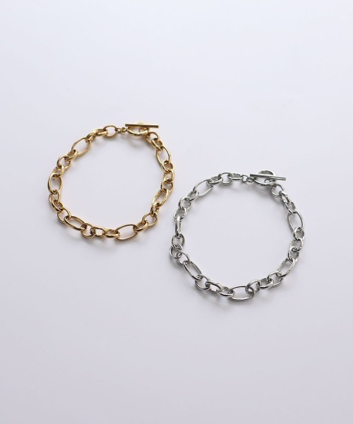 CEMONEMO（セモネモ）の「【金属アレルギー対応】 ミックスチェーン マンテルブレスレット / サージカルステンレス 316L（ブレスレット・レディース・ゴールド/シルバー・FREE）」の12枚目の写真