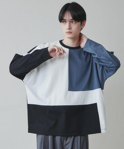 LUCY（ルーシー）の「LUCY/ドルマンポンチカラーブロックロンT（Tシャツ/カットソー・メンズ・その他4/その他3/その他2/その他1・LARGE/MEDIUM）」の2枚目の写真