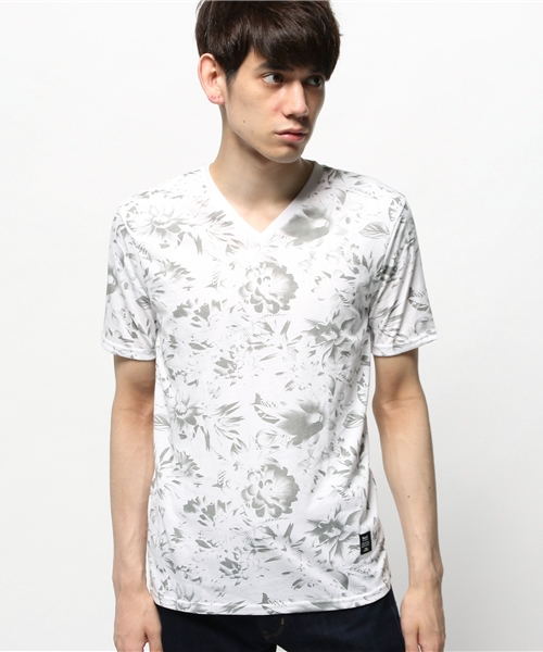 VENCEEXCHANGE(ヴァンスエクスチェンジ)の「単色総花柄Tシャツ (Tシャツ/カットソー・メンズ・オフホワイト/グレー・SMALL/LARGE/MEDIUM)」の3枚目の写真