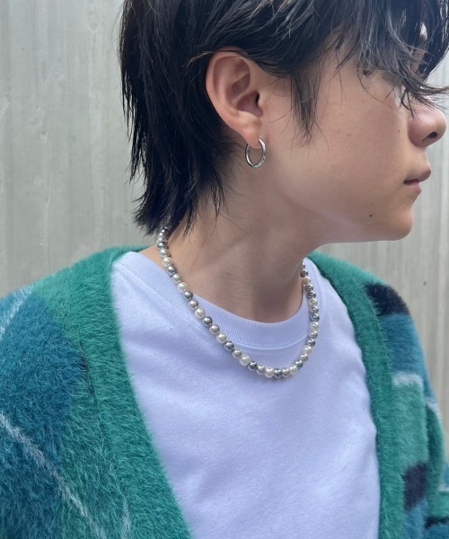Chikashitsu +(チカシツプラス)の「ストリートファッション Chikashitsu + チカシツプラス multi pearl necklace チェーンネックレス ネックレス 太い パールネックレス(ネックレス・メンズ・シルバー・ONE SIZE)」の1枚目の写真
